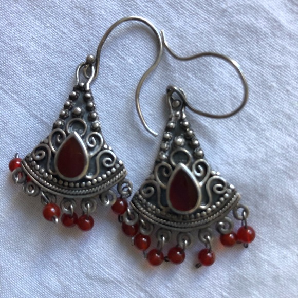 Vintage Boho Sterling Silver Earrings - Picture 3 of 6
